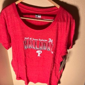 MLB New Era NWT Women’s Halladay Hall of Fame Inductee Tee Color Red Size 2XL